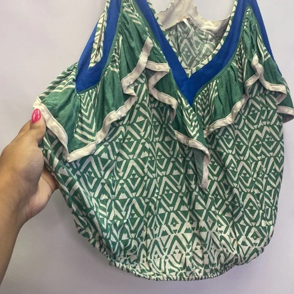 FREE PEOPLE Anika abstract printed Strappy tank top NWT L - Picture 6 of 8